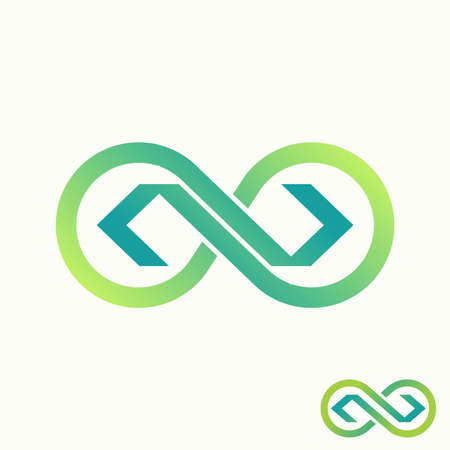 Simple and unique meta or infinity sign with cut and bracket on side image graphic icon logo design abstract concept vector stock. Can be used as symbol tech to applicationのイラスト素材