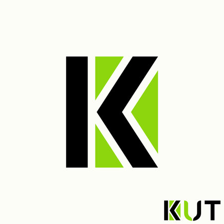 Simple and unique letter or word K cut font on square block or negative space image graphic icon logo design abstract concept vector stock.のイラスト素材