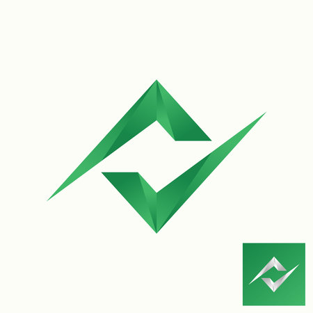 Simple and unique shape two or double checklist on flip like electric or letter N font image graphic icon logo design abstract concept vector stock. Can be used as symbol related tのイラスト素材
