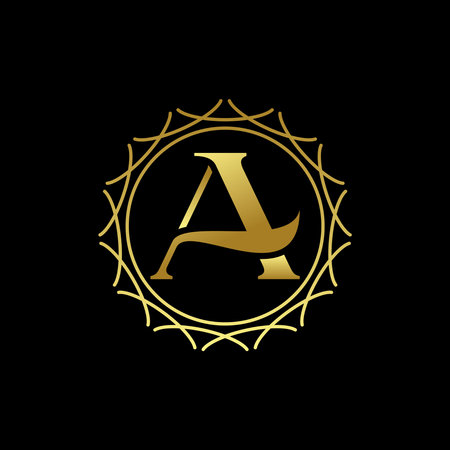 Simple and unique letter or word A serif beauty art font with motif around template image graphic icon logo design abstract concept vector stock.のイラスト素材