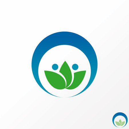 Logo design graphic concept creative abstract premium free vector stock simple and unique lotus flower like two human body. Related to yoga and natureのイラスト素材