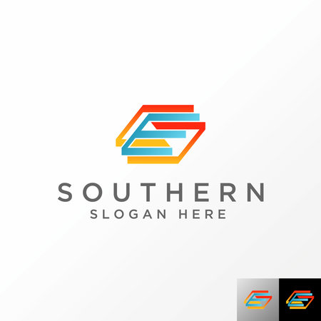 Logo design graphic concept creative abstract premium free vector stock letter ES or CSC cutting parallelogram font. Related to initial monogram sport techのイラスト素材