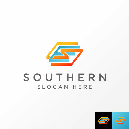 Logo design graphic concept creative abstract premium free vector stock letter CES or ES cutting parallelogram font. Related to initial monogram sport techのイラスト素材