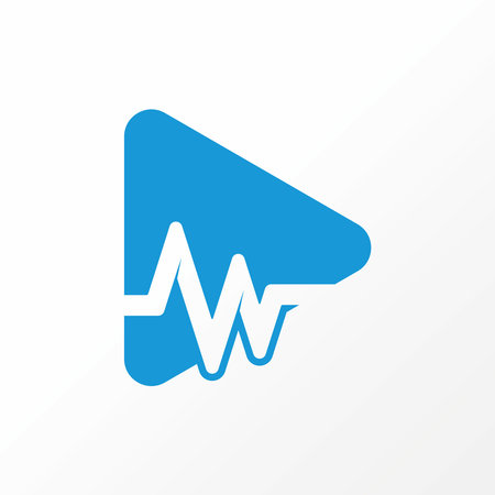 Logo design graphic concept creative abstract premium free vector stock trading rhythm heartbeat like letter W initial font on play symbol. Related business video musicのイラスト素材