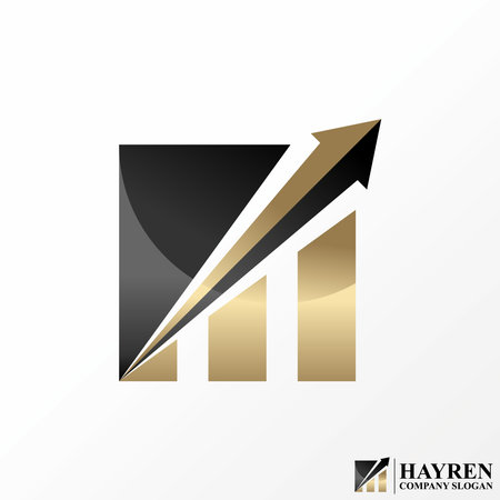 Logo design graphic concept creative abstract premium free vector stock arrow up and graph bar chart rectangular Related to business increase progressのイラスト素材