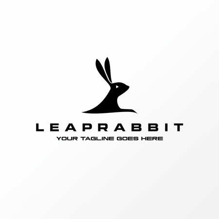 Logo design graphic concept creative abstract premium free vector stock head and ears young rabbit on stand monitoring. Related animal pet farm targetのイラスト素材