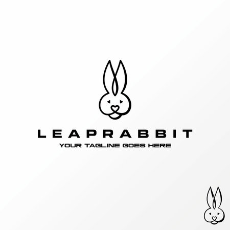 Logo design graphic concept creative abstract premium free vector stock head and ears funny rabbit on line art. Related to animal active and cartoonのイラスト素材