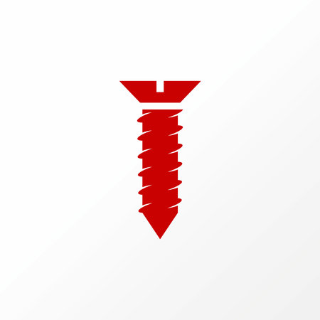 Logo design graphic concept creative abstract premium free vector stock simple unique screw with cutting. Related to repair mechanic property workshopのイラスト素材