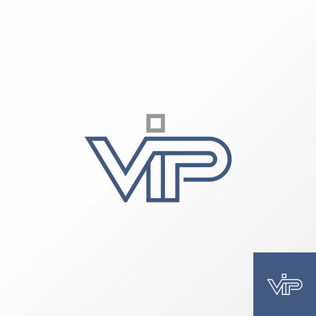Logo design graphic concept creative abstract premium vector stock initial letter VIP font with double line connected. Related to monogram typographyのイラスト素材