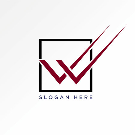 Logo design graphic concept creative abstract premium vector stock unique initial letter W font with double checklist. Related to monogram typographyのイラスト素材