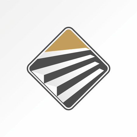 Logo design graphic concept creative abstract premium vector stock unique stairs up structure on parallelogram Related to interior architecture renderのイラスト素材