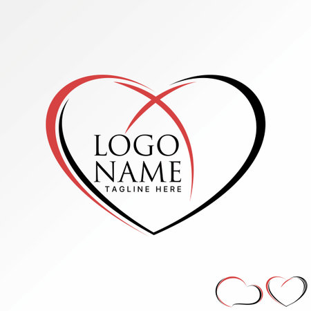 Love symbol with line swoosh element romance grunge curvy swish romantic icon  design graphic concept creative premium vector stock image top sellのイラスト素材