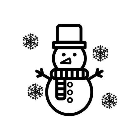 Snowman vector iconのイラスト素材