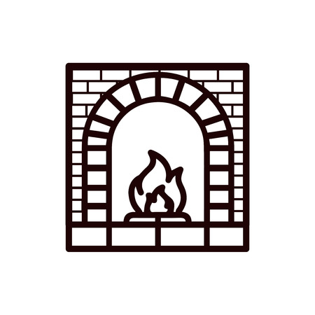 Fireplace vector iconのイラスト素材