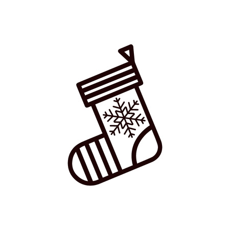Christmas sock vector iconのイラスト素材