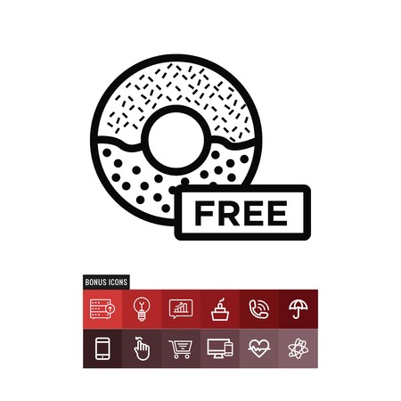 Donut vector iconのイラスト素材