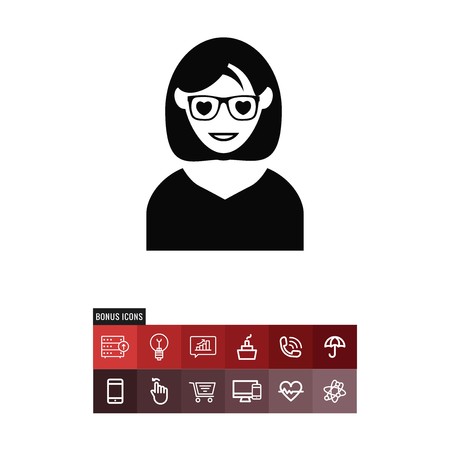 Woman valentines day vector iconのイラスト素材