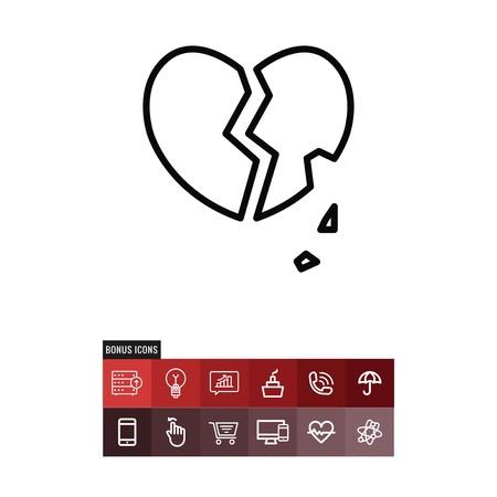 Broken heart valentines day vector iconのイラスト素材