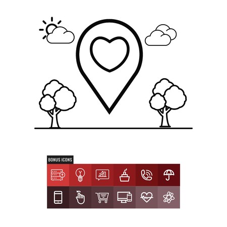 Location valentines day vector iconのイラスト素材