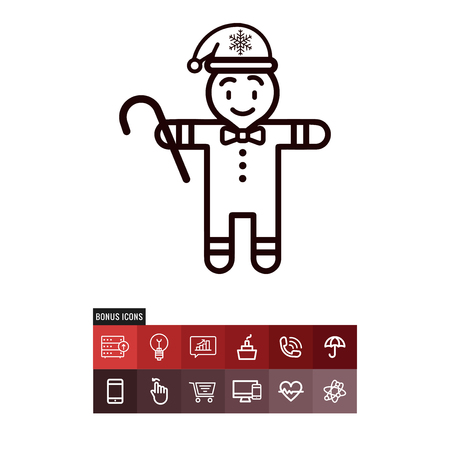Gingerbread man vector iconのイラスト素材