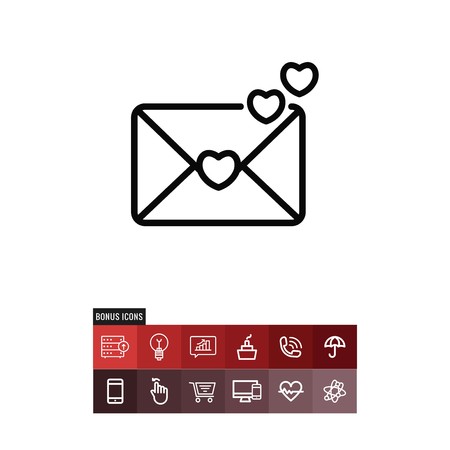 Love envelope valentines day vector iconのイラスト素材