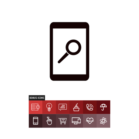 Magnifier on a smartphone vector iconのイラスト素材