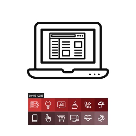 Monitor vector iconのイラスト素材