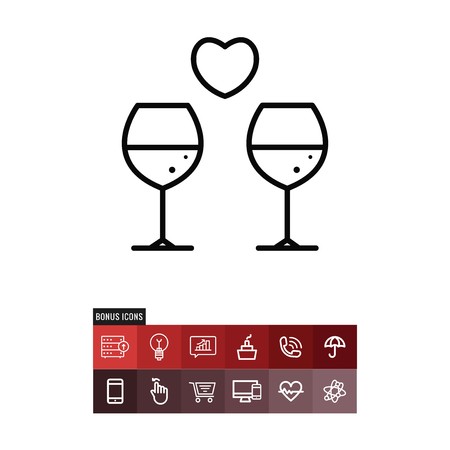 Wine valentines day vector iconのイラスト素材