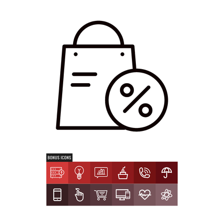 Shopping bag cyber monday vector iconのイラスト素材