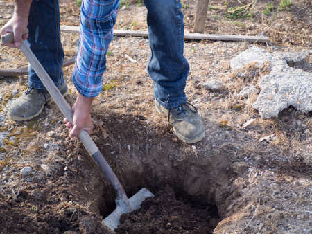 Man digging in the garden
