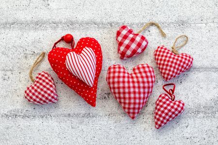 Heart shape placed on wooden backgroundの写真素材