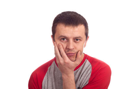Portrait man isolated on white 