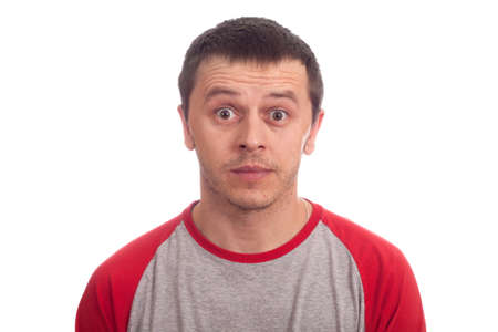 Portrait man isolated on whiteの写真素材