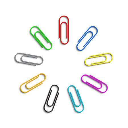 colored paperclipsのイラスト素材