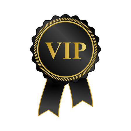 black and gold rosette with ribbonのイラスト素材