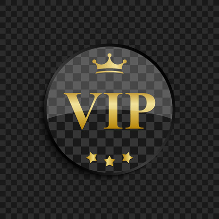 Black and gold "Vip" badge on square backgroundのイラスト素材