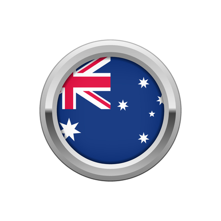 Round silver badge with Australian flagのイラスト素材