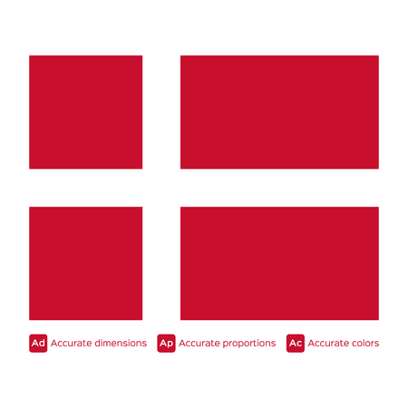 Flag of Denmark,  carefully made using official proportions,  dimensions and colorsのイラスト素材