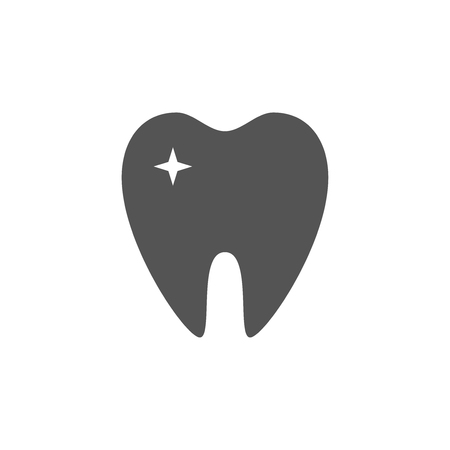 Shining tooth silhouette, icon, logoのイラスト素材