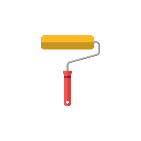 Paint roller flat icon, silhouette, painting works logoのイラスト素材
