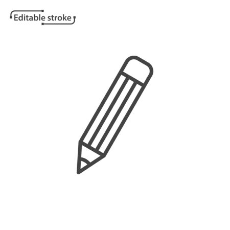 Pencil line vector icon. Editable stroke.のイラスト素材