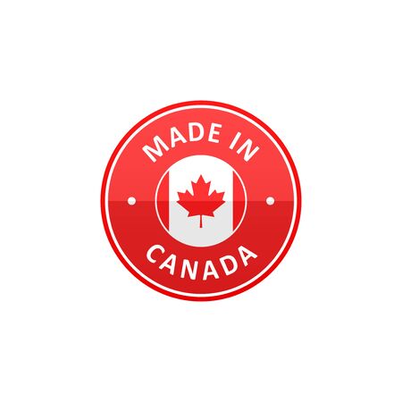 Made in Canada label with Canadian flagのイラスト素材