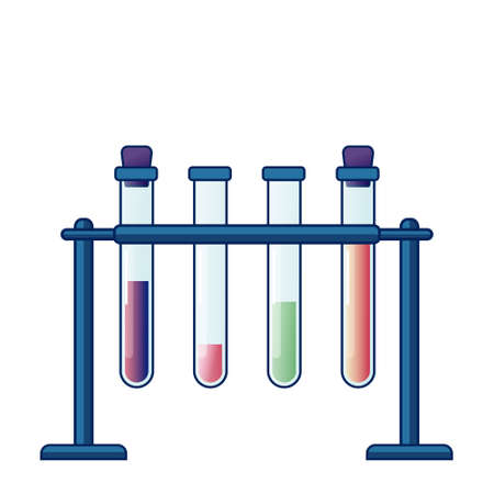 Vector illustration of test tubes isolated on white. Lab research ...