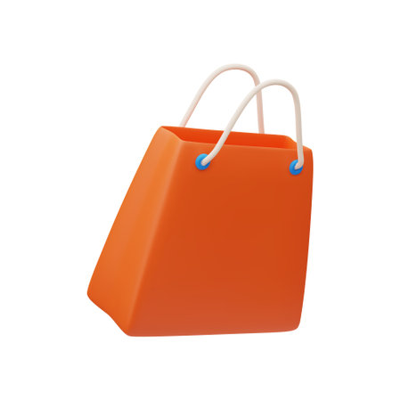 Realistic 3d vector illustration of shopping bag. For discount offer, sale, promo. Shopping concept. Icon isolated on white backgroundのイラスト素材
