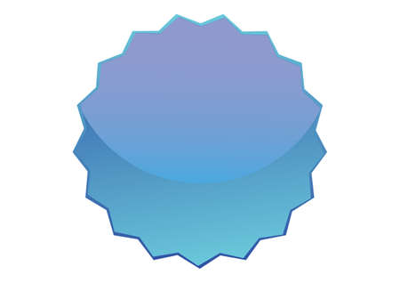 Blue Glossy Button with Serrationのイラスト素材