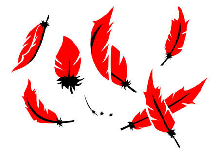 Red and Black Feather decorative ornamnetsのイラスト素材