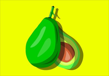 Avocado Flat Illustrationのイラスト素材