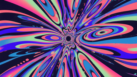 Psychedelic symmetry abstract pattern and hypnotic background for design.の素材