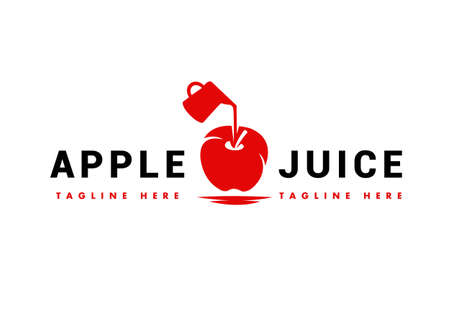 Logo Apple Juice With Red Apple General Good For Any Industryのイラスト素材
