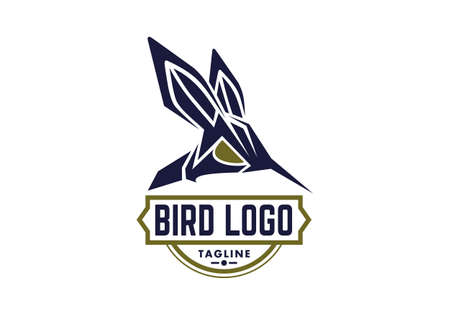 Logo Bird Simple With Blue Color General Good For Any Industryのイラスト素材